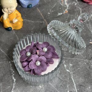 lavender pearl crystal jar candle