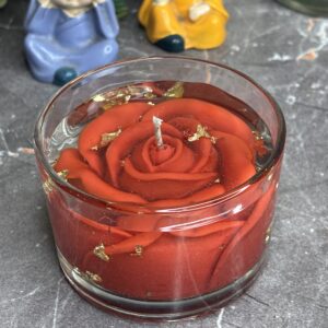 enchanted rose in gel candle