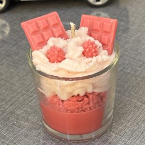 strawberry dessert candle