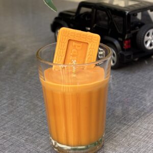 evening cutting chai biscuit candle